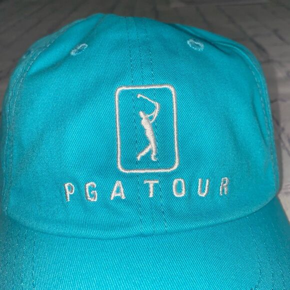 PGA Tour Cap Hat Unisex Adjustable Strap Blue Embroidered Logo Adjustable Strap - Picture 2 of 10